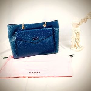 Kate Spade Halsey Ostrich skin in french navy
